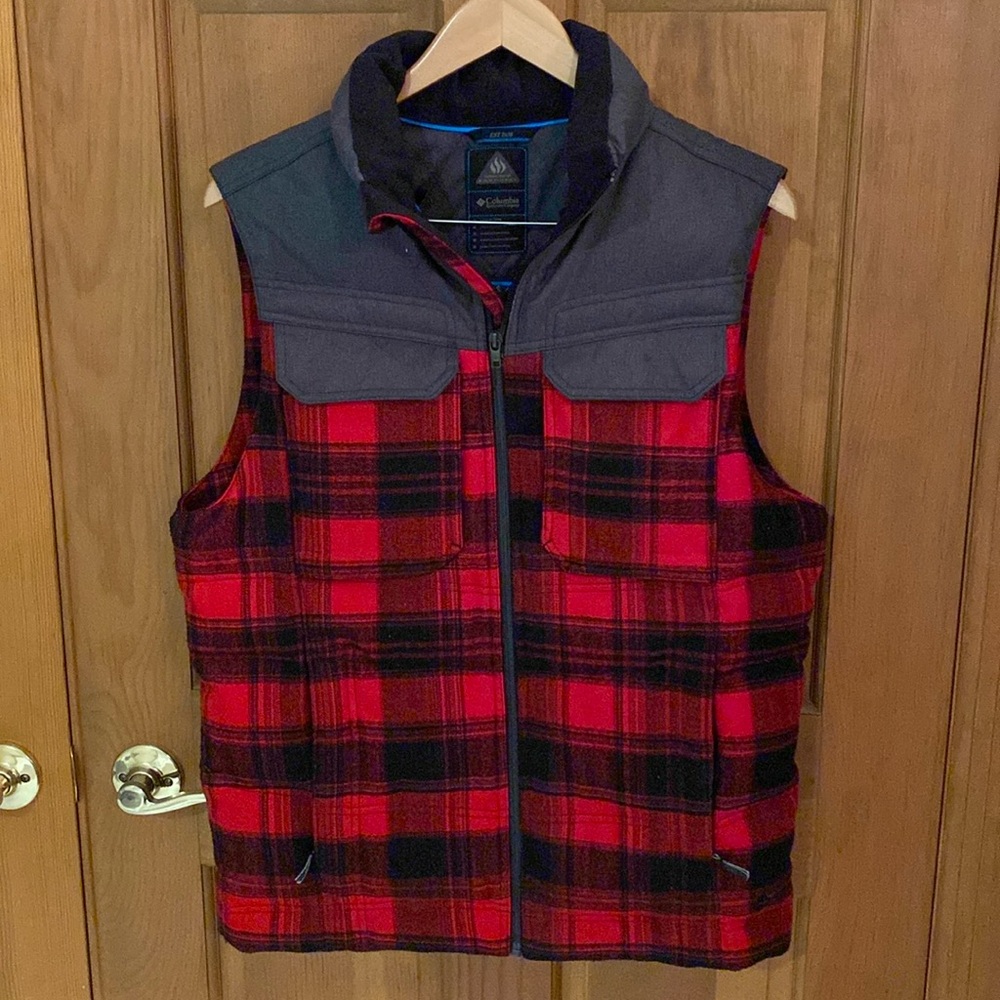 Columbia Thermal Comfort Omni-Heat Buffalo Check Down Vest Men’s Medium